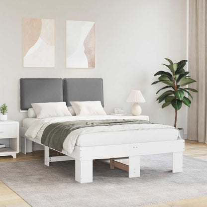 Bettgestell mit gepolstertem Kopfteil Hellgrau 120 x 200 cm