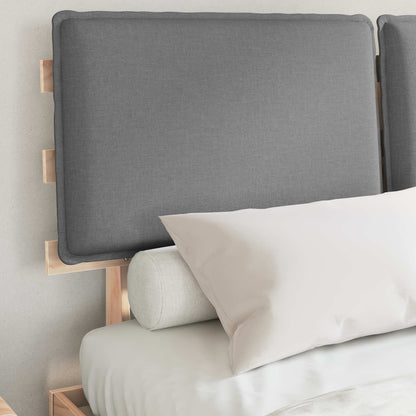 Bettgestell mit gepolstertem Kopfteil Hellgrau 140 x 190 cm