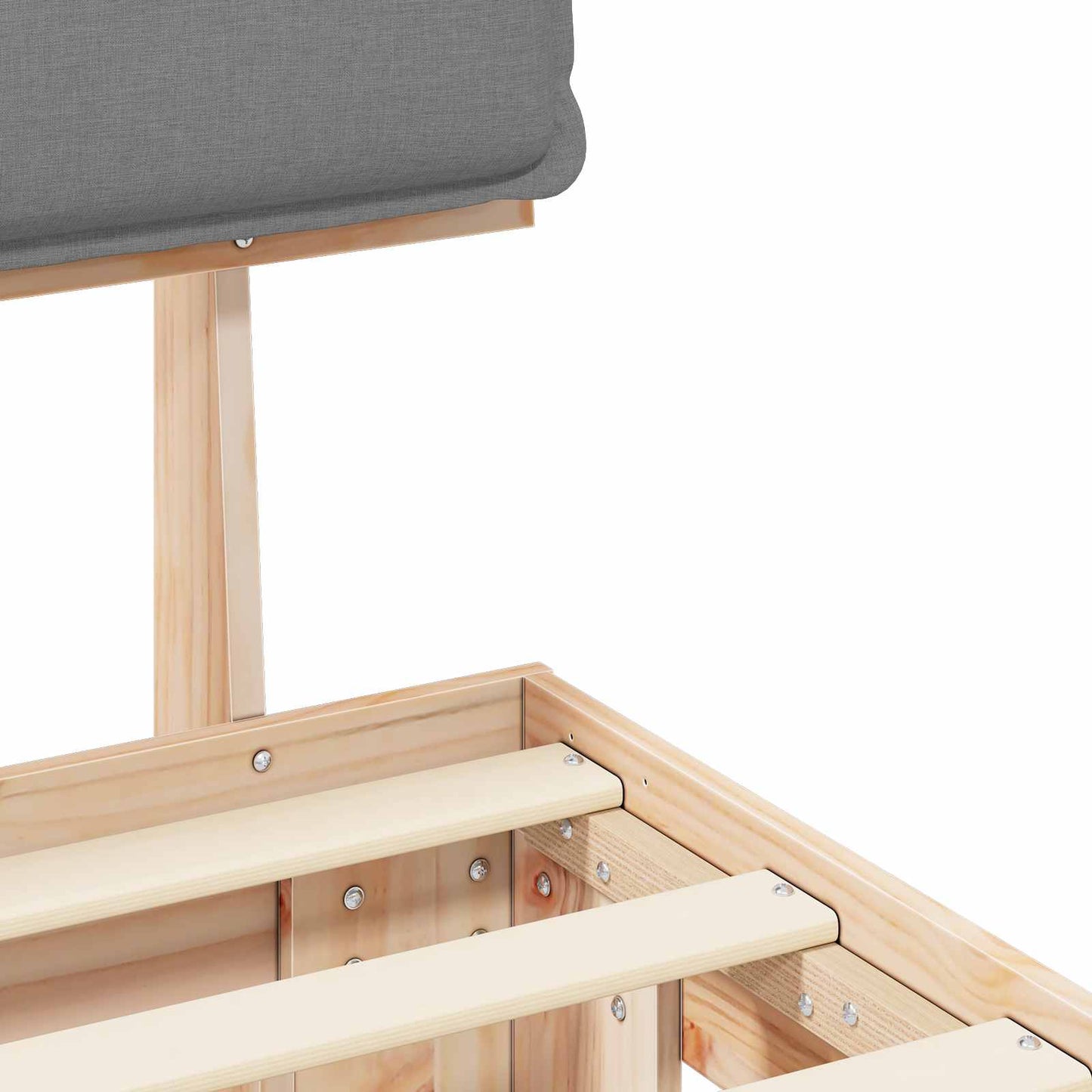 Bettgestell mit gepolstertem Kopfteil Hellgrau 135 x 190 cm