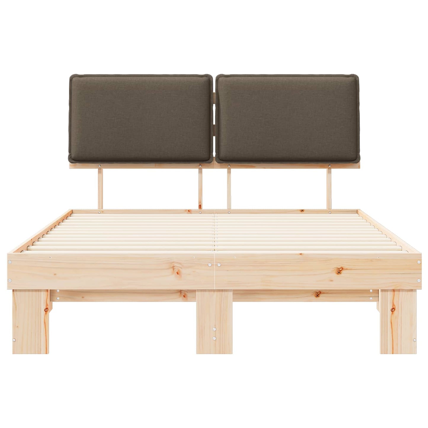 Bettgestell mit gepolstertem Kopfteil Taupe 135 x 190 cm