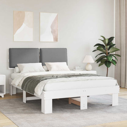 vidaXL Bettgestell mit gepolstertem Kopfteil Hellgrau 135 x 190 cm