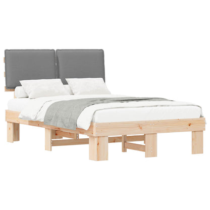 vidaXL Bettgestell mit gepolstertem Kopfteil Hellgrau 120 x 190 cm