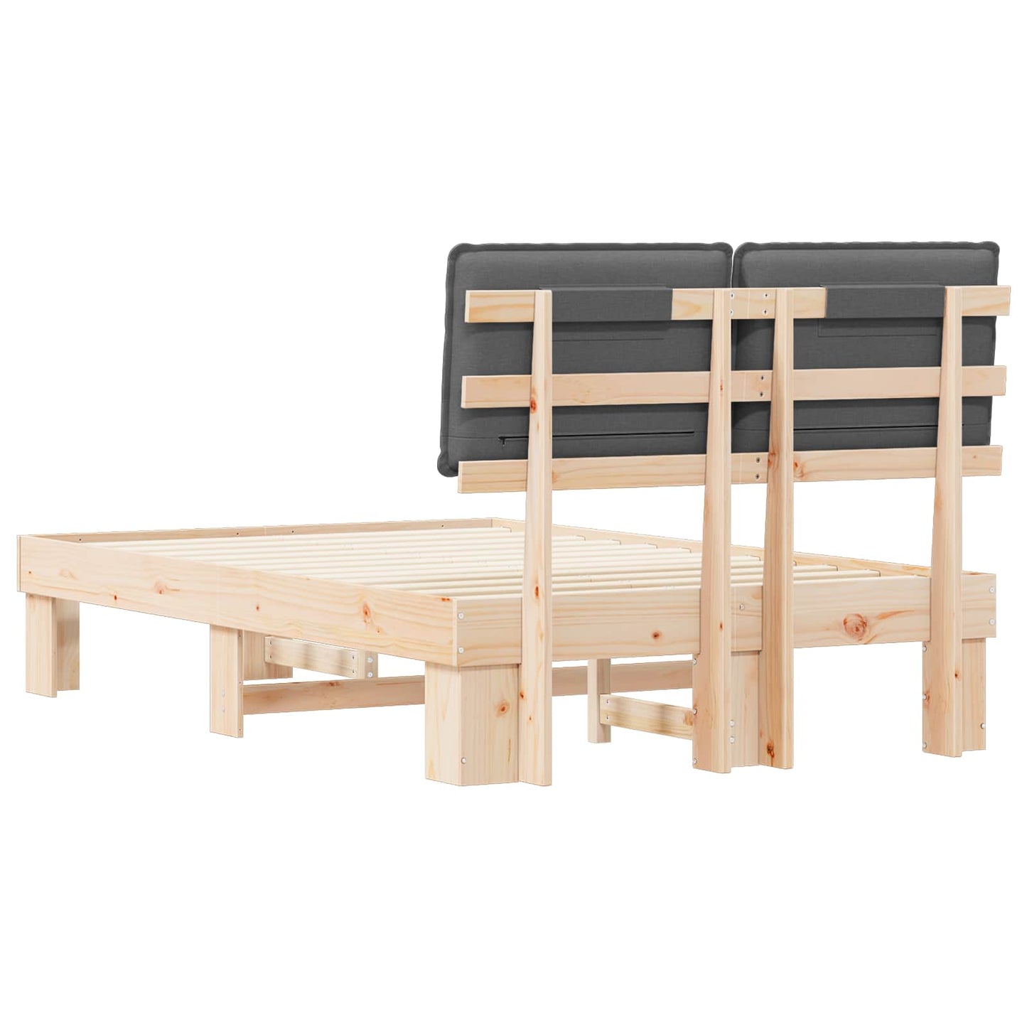 vidaXL Bettgestell mit gepolstertem Kopfteil Dunkelgrau 120 x 190 cm