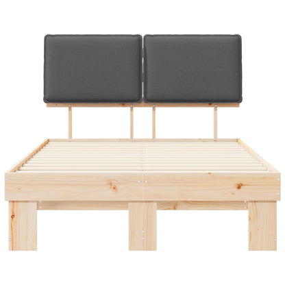 vidaXL Bettgestell mit gepolstertem Kopfteil Dunkelgrau 120 x 190 cm