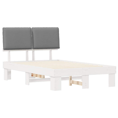 vidaXL Bettgestell mit gepolstertem Kopfteil Hellgrau 120 x 190 cm