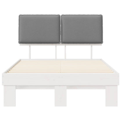 vidaXL Bettgestell mit gepolstertem Kopfteil Hellgrau 120 x 190 cm