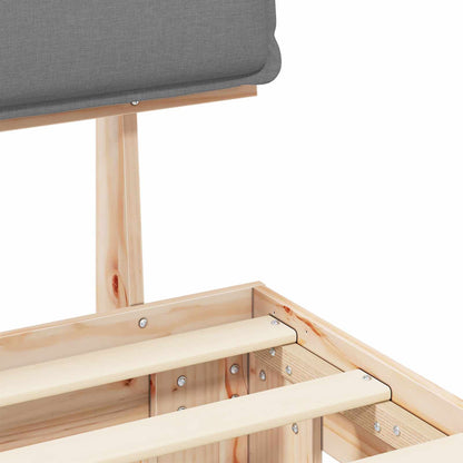 Bettgestell mit gepolstertem Kopfteil Hellgrau 100 x 200 cm