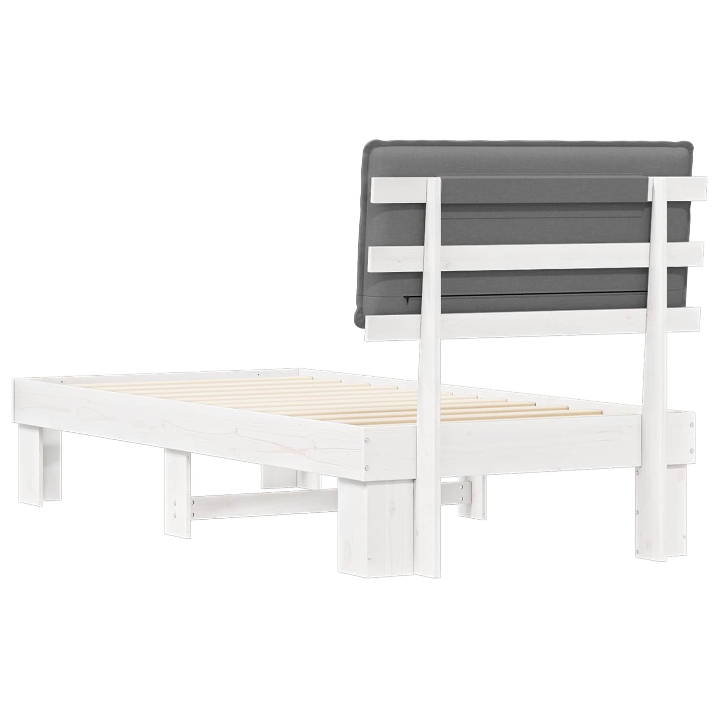 Bettgestell mit gepolstertem Kopfteil Hellgrau 100 x 200 cm