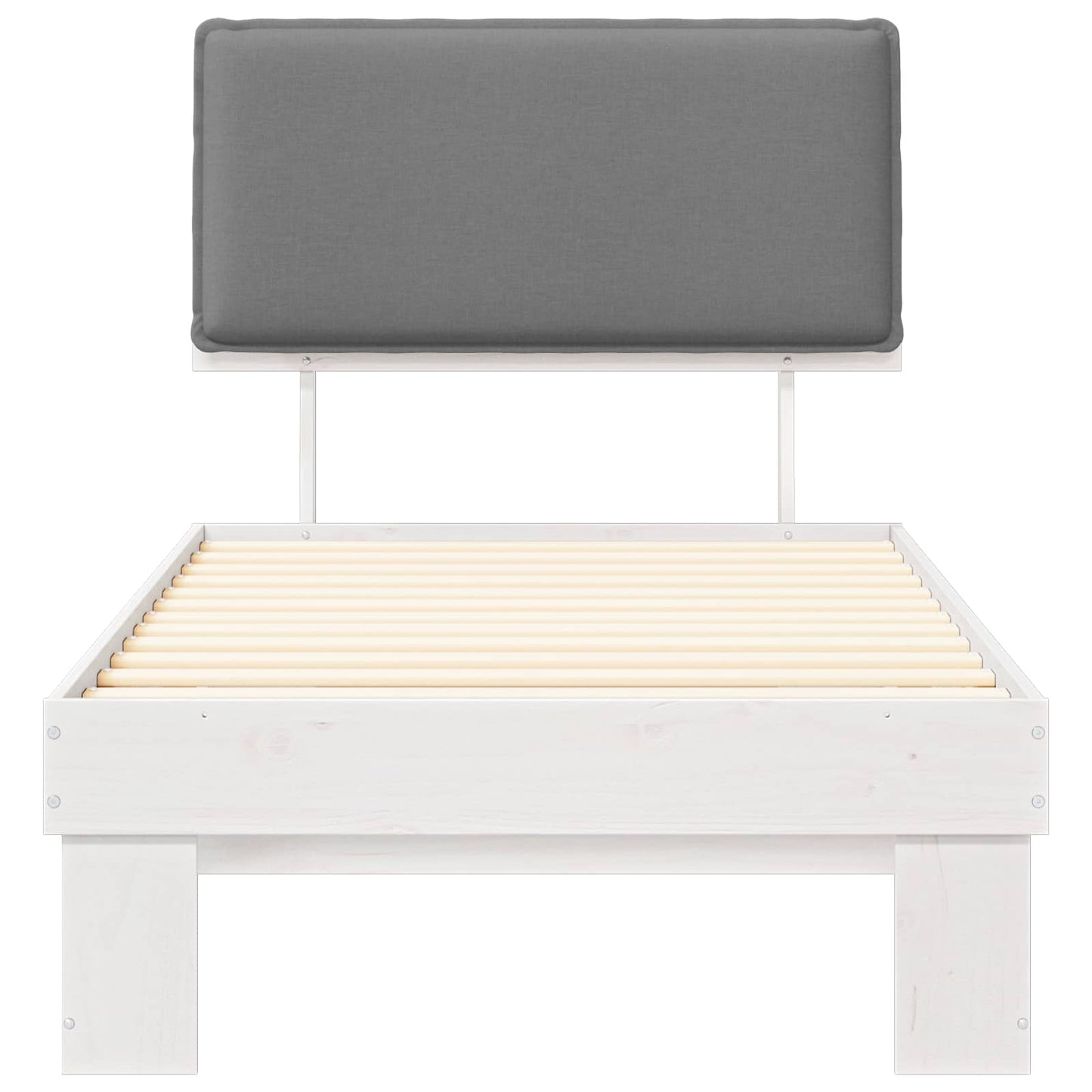 Bettgestell mit gepolstertem Kopfteil Hellgrau 100 x 200 cm