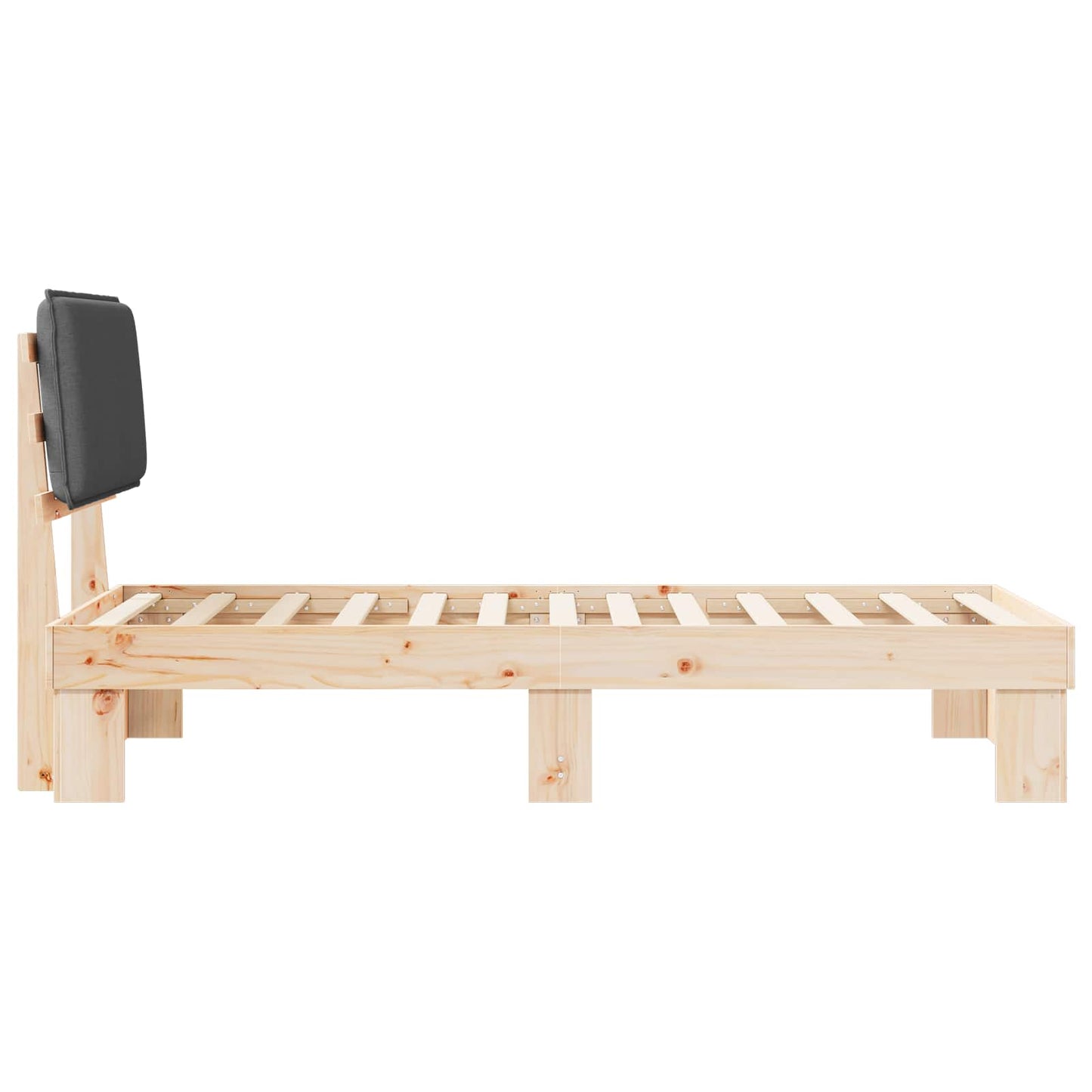vidaXL Bettgestell mit gepolstertem Kopfteil Dunkelgrau 90 x 200 cm