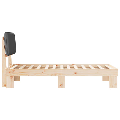 vidaXL Bettgestell mit gepolstertem Kopfteil Dunkelgrau 90 x 200 cm