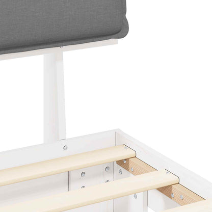 Bettgestell mit gepolstertem Kopfteil Hellgrau 90 x 200 cm