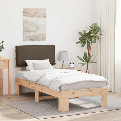 vidaXL Bettgestell mit gepolstertem Kopfteil Taupe 90 x 190 cm