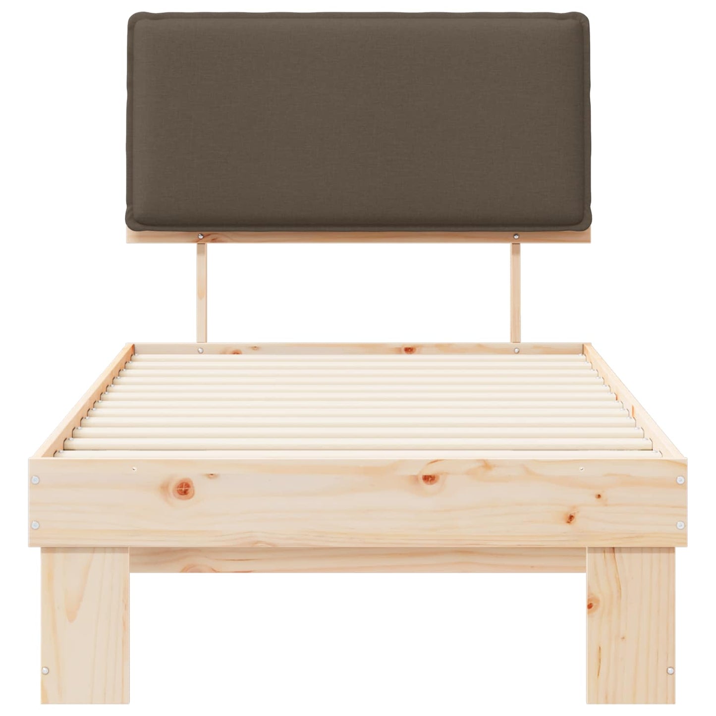 vidaXL Bettgestell mit gepolstertem Kopfteil Taupe 90 x 190 cm