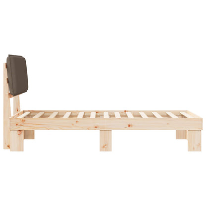 vidaXL Bettgestell mit gepolstertem Kopfteil Taupe 90 x 190 cm