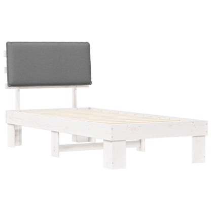 vidaXL Bettgestell mit gepolstertem Kopfteil Hellgrau 90 x 190 cm