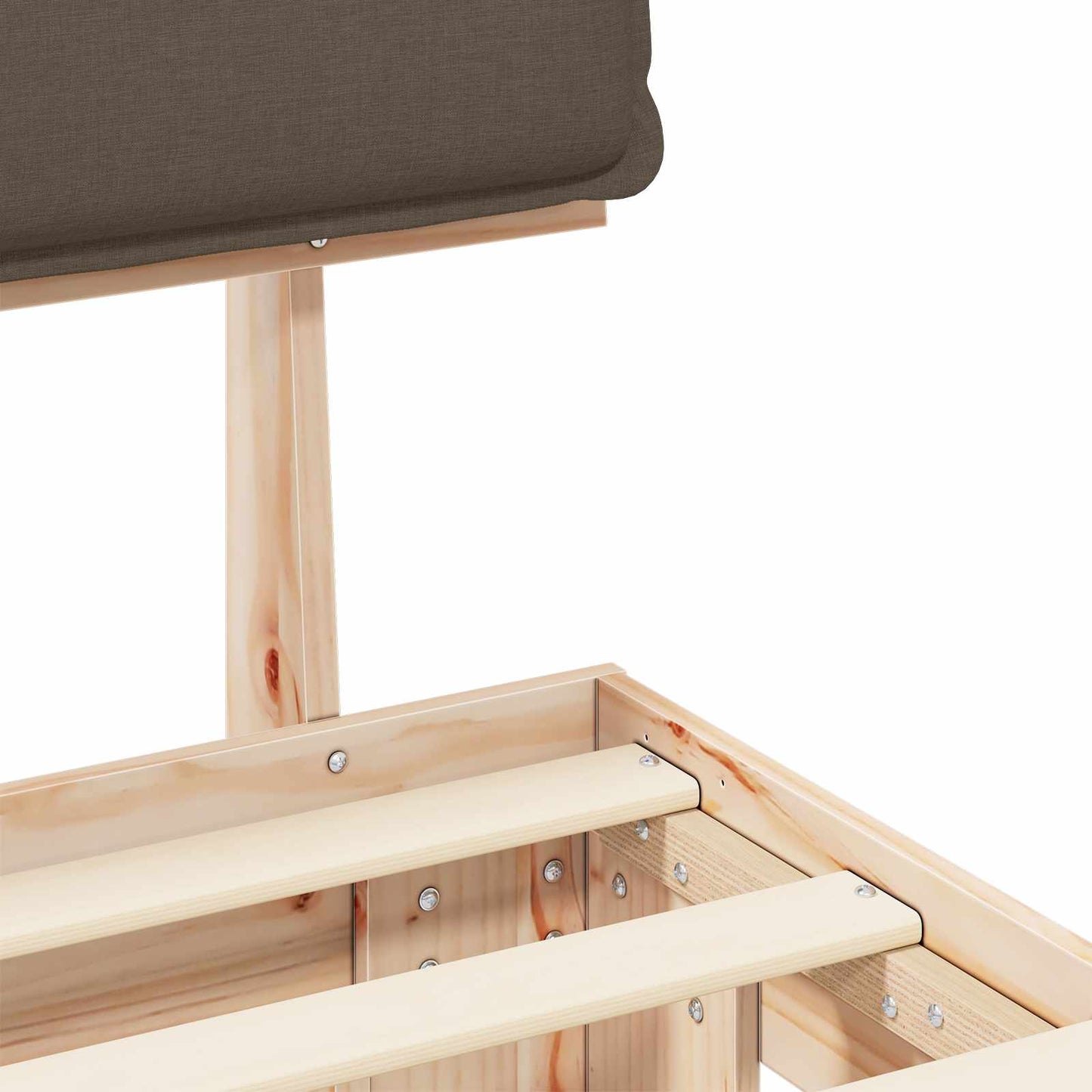 Bettgestell mit gepolstertem Kopfteil Taupe 75 x 190 cm