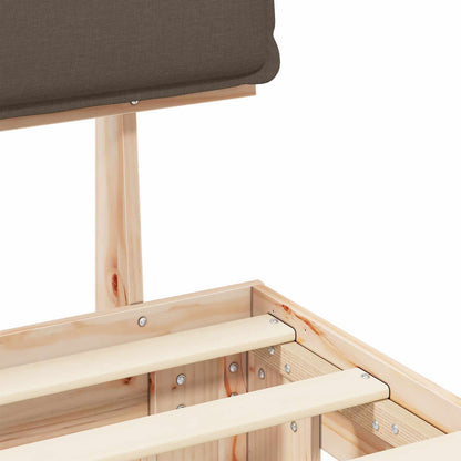 Bettgestell mit gepolstertem Kopfteil Taupe 75 x 190 cm