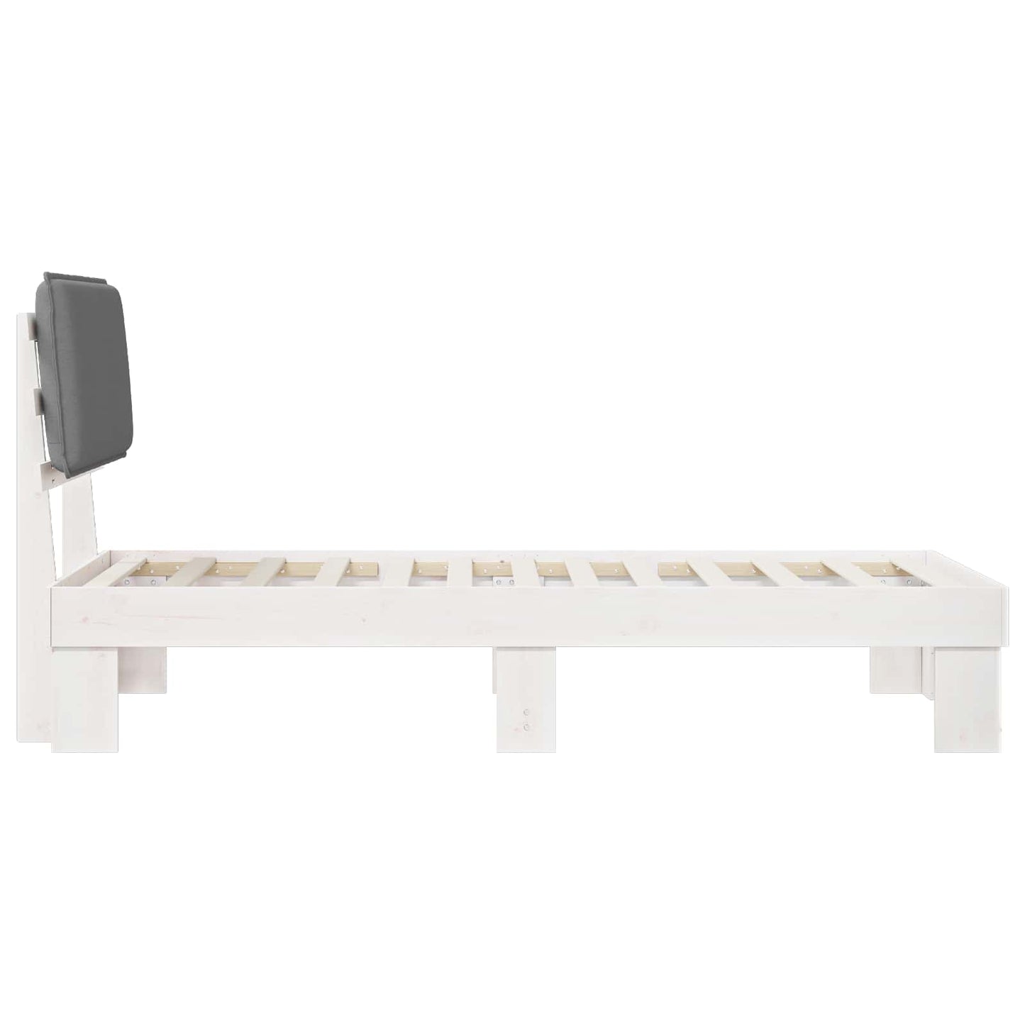 vidaXL Bettgestell mit gepolstertem Kopfteil Hellgrau 75 x 190 cm