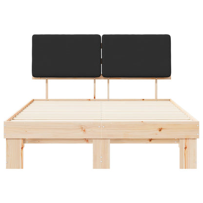 Bettgestell mit gepolstertem Kopfteil Schwarz 140 x 200 cm