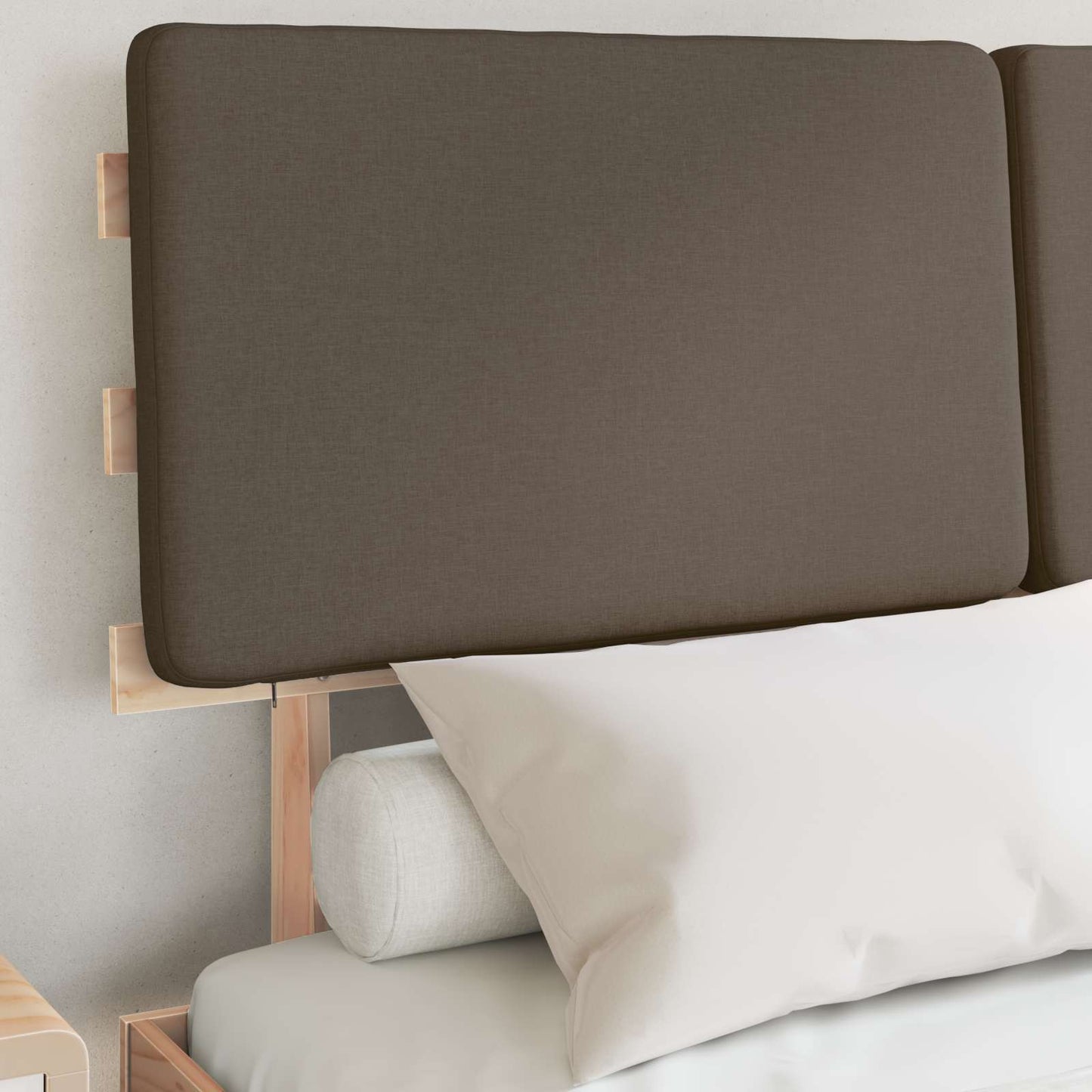 Bettgestell mit gepolstertem Kopfteil Taupe 140 x 200 cm