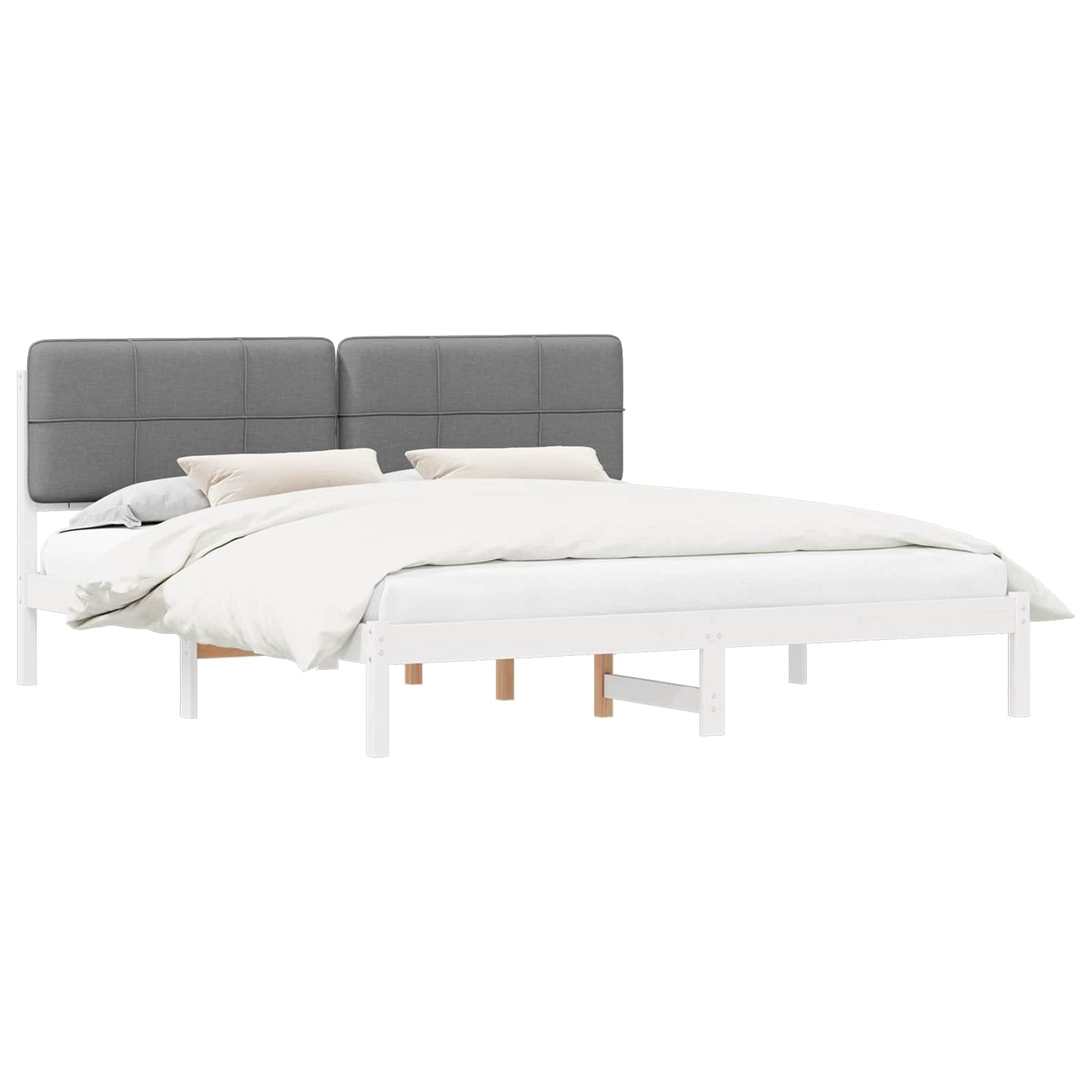 vidaXL Bettgestell mit gepolstertem Kopfteil Dunkelgrau 120 x 200 cm