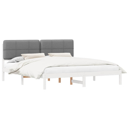vidaXL Bettgestell mit gepolstertem Kopfteil Dunkelgrau 120 x 200 cm