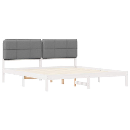 vidaXL Bettgestell mit gepolstertem Kopfteil Dunkelgrau 120 x 200 cm