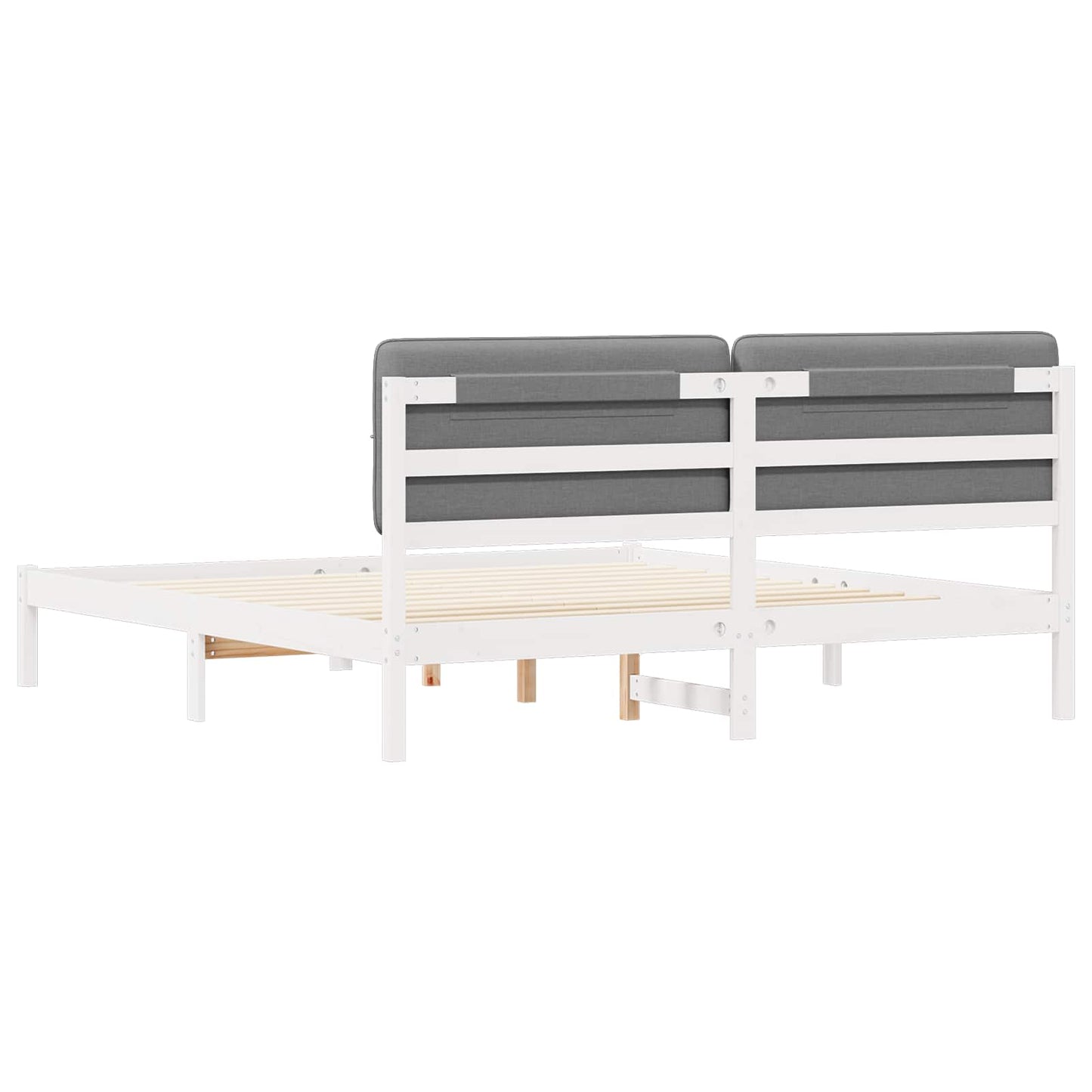 vidaXL Bettgestell mit gepolstertem Kopfteil Dunkelgrau 120 x 200 cm