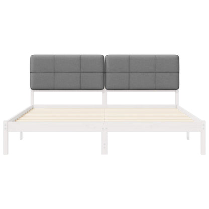 vidaXL Bettgestell mit gepolstertem Kopfteil Dunkelgrau 120 x 200 cm