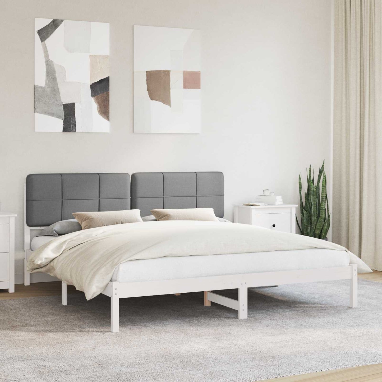 vidaXL Bettgestell mit gepolstertem Kopfteil Schwarz 120 x 200 cm