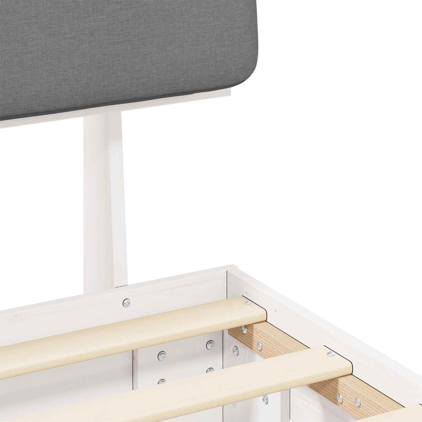 Bettgestell mit gepolstertem Kopfteil Hellgrau 140 x 190 cm