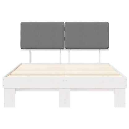 Bettgestell mit gepolstertem Kopfteil Hellgrau 140 x 190 cm