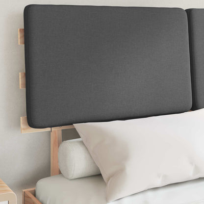 Bettgestell mit gepolstertem Kopfteil Dunkelgrau 135 x 190 cm