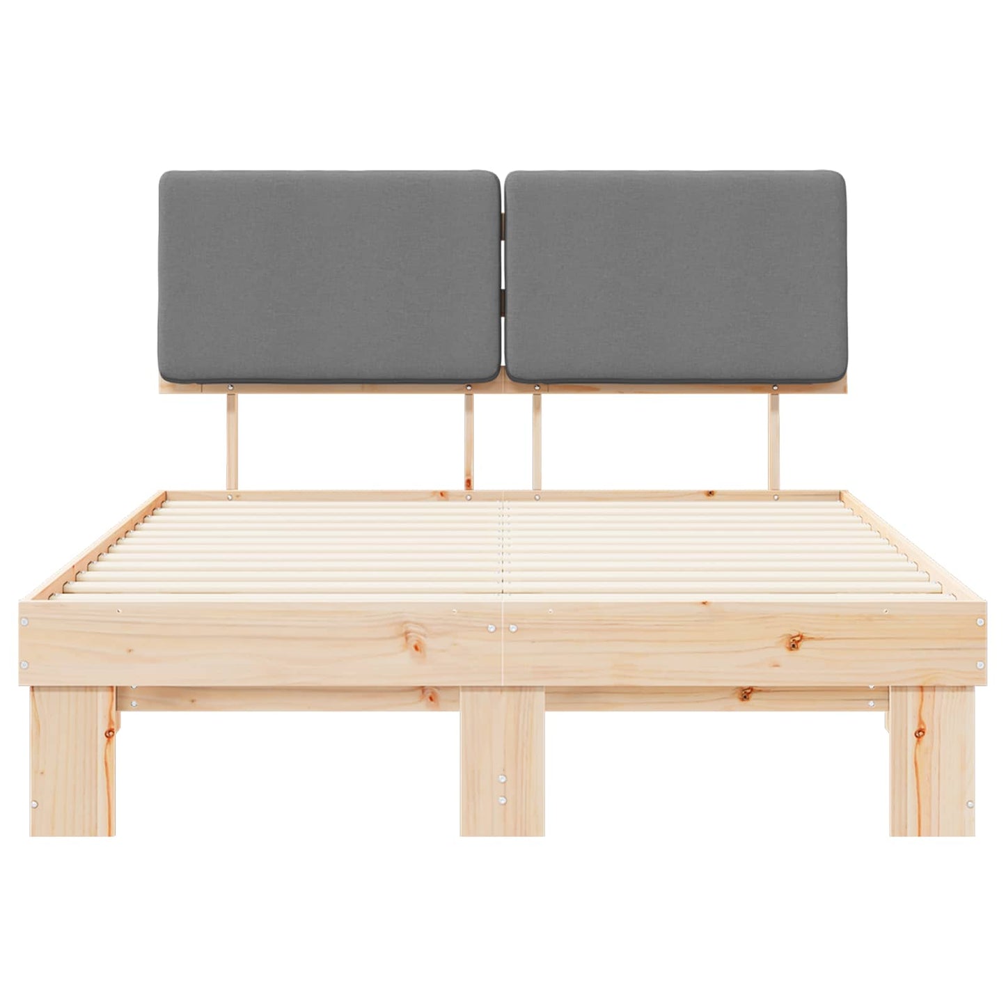 Bettgestell mit gepolstertem Kopfteil Hellgrau 120 x 190 cm