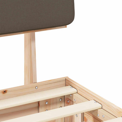 Bettgestell mit gepolstertem Kopfteil Taupe 120 x 190 cm