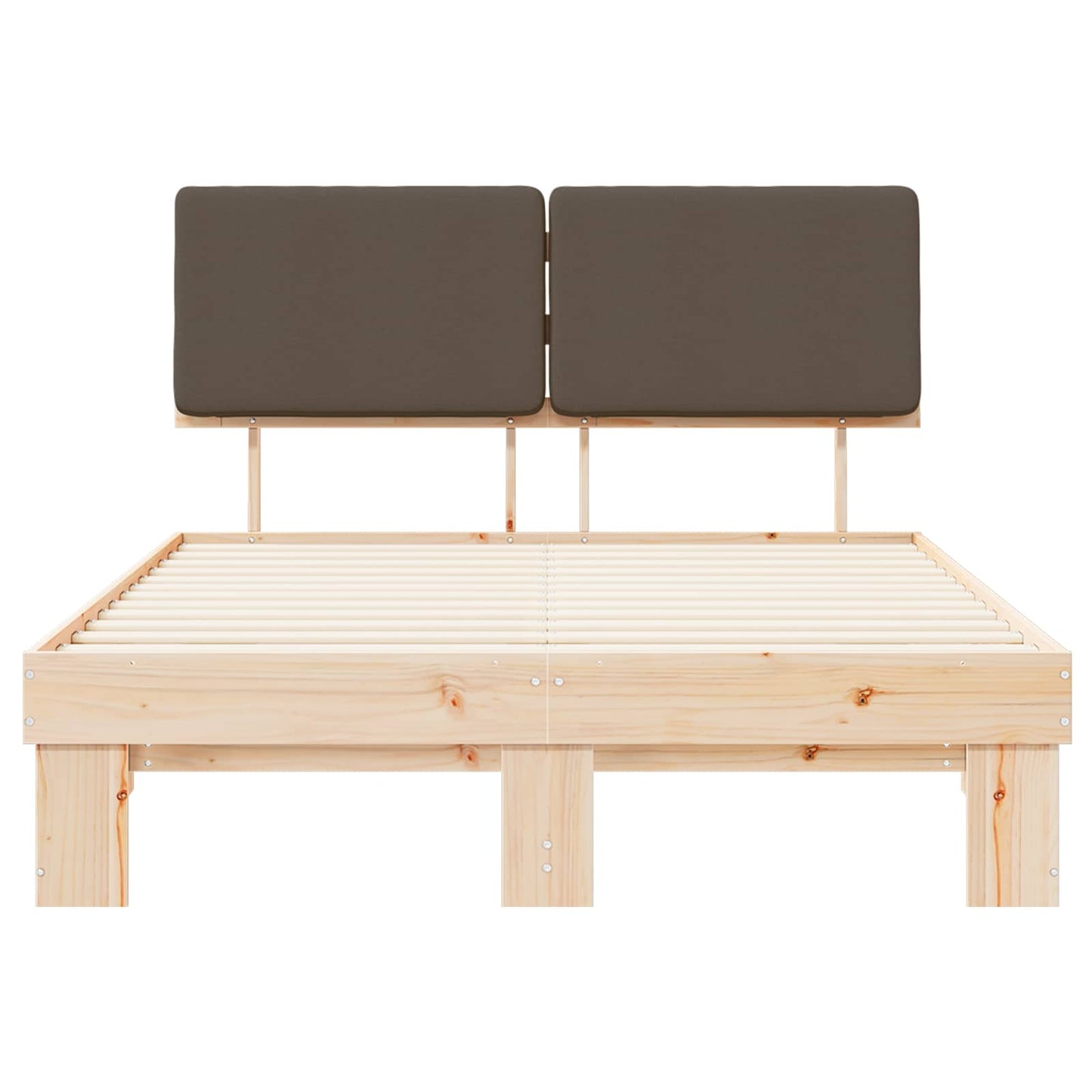 Bettgestell mit gepolstertem Kopfteil Taupe 120 x 190 cm