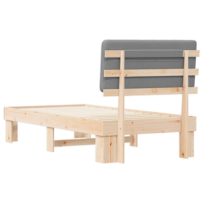 Bettgestell mit gepolstertem Kopfteil Hellgrau 100 x 200 cm