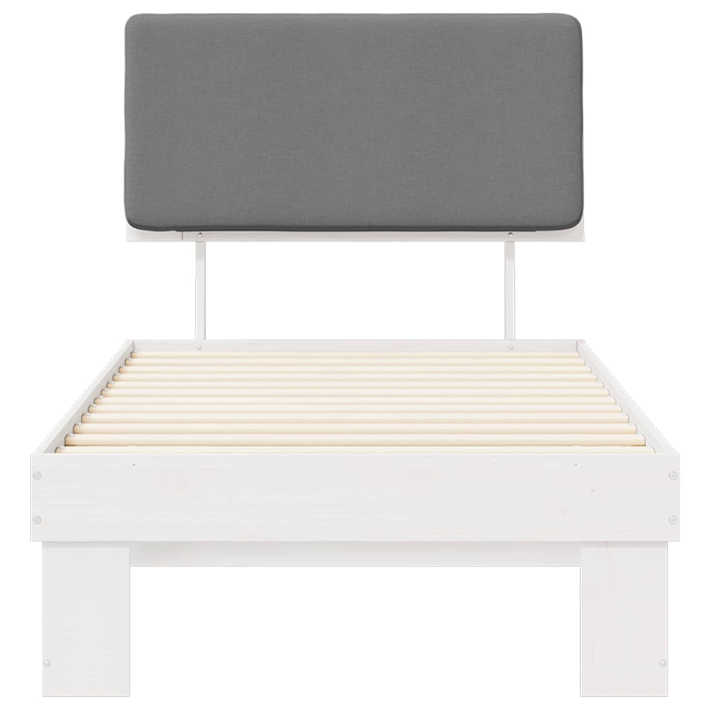Bettgestell mit gepolstertem Kopfteil Hellgrau 90 x 200 cm