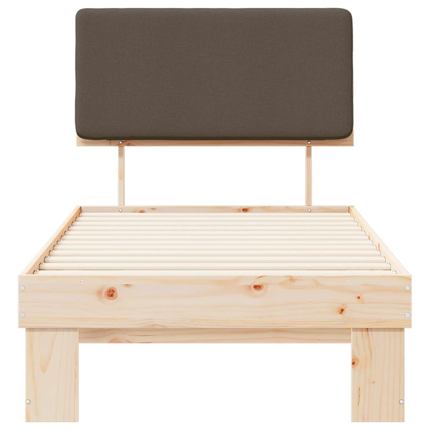 Bettgestell mit gepolstertem Kopfteil Taupe 80 x 200 cm