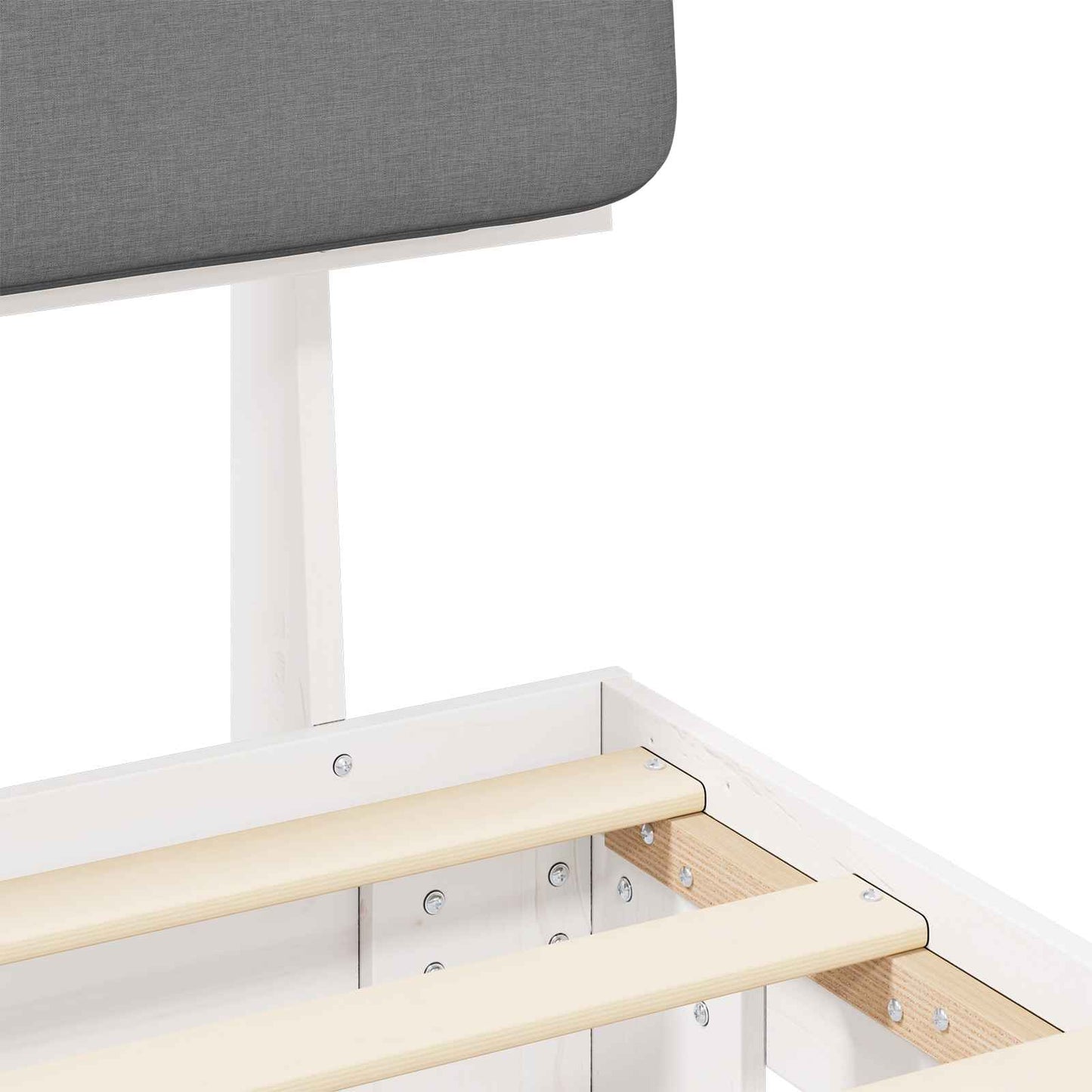 Bettgestell mit gepolstertem Kopfteil Hellgrau 90 x 190 cm