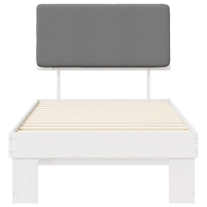 Bettgestell mit gepolstertem Kopfteil Hellgrau 90 x 190 cm