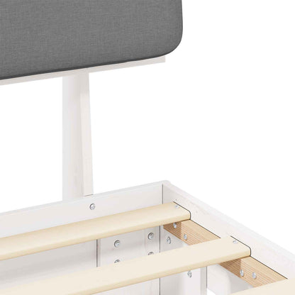 Bettgestell mit gepolstertem Kopfteil Hellgrau 75 x 190 cm