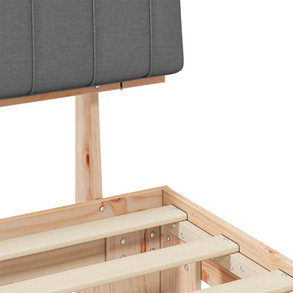 Bettgestell mit gepolstertem Kopfteil Hellgrau 160 x 200 cm