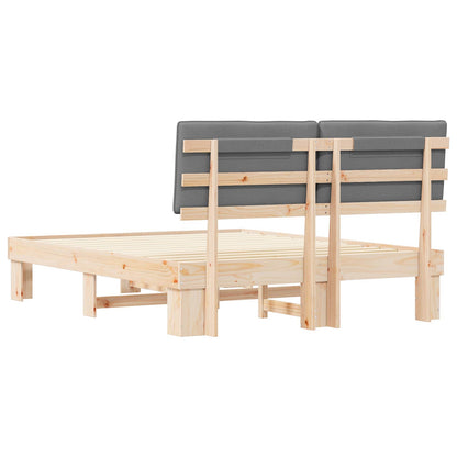 Bettgestell mit gepolstertem Kopfteil Hellgrau 160 x 200 cm