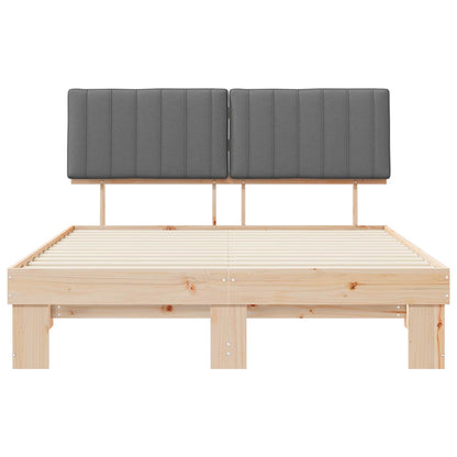 Bettgestell mit gepolstertem Kopfteil Hellgrau 160 x 200 cm