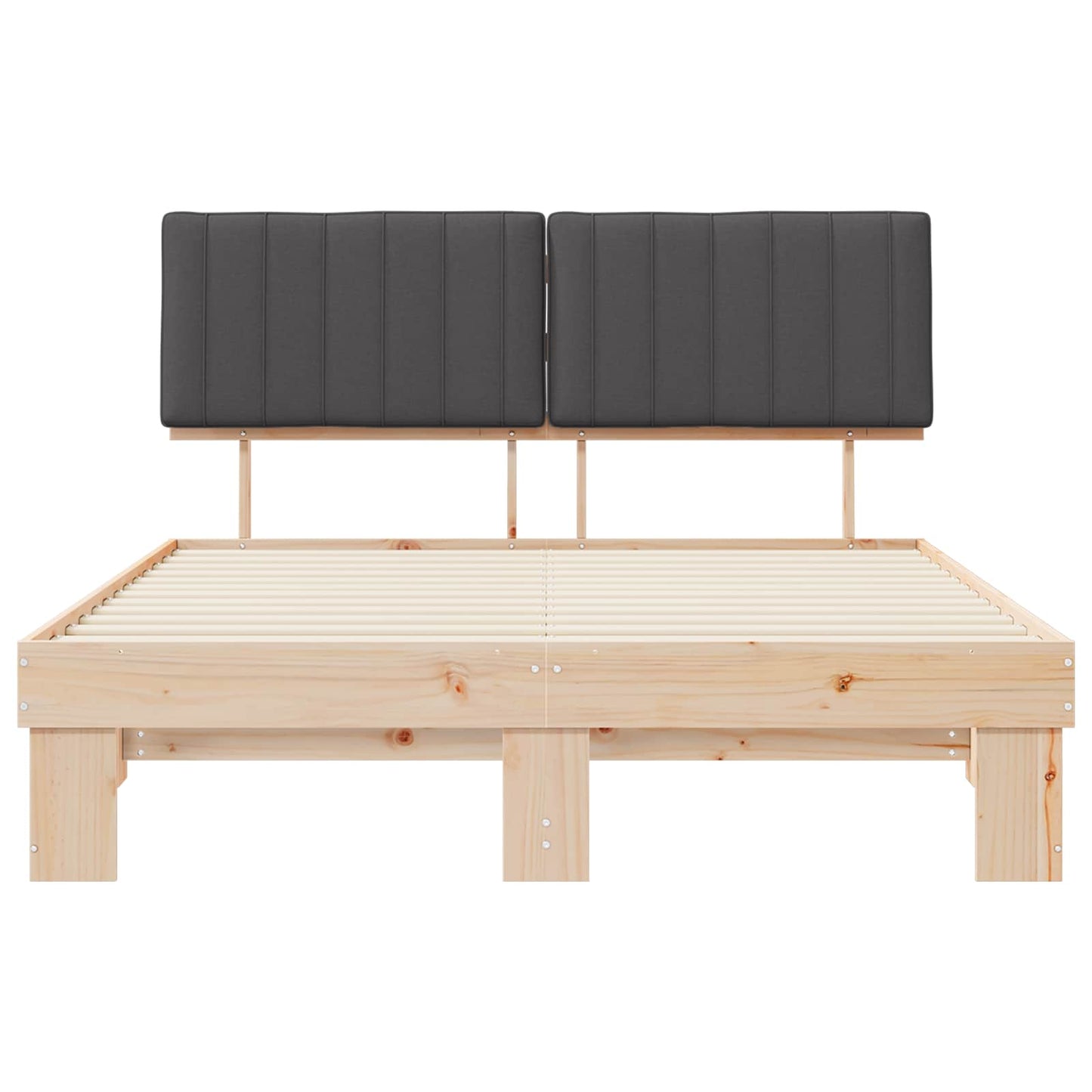 Bettgestell mit gepolstertem Kopfteil Dunkelgrau 160 x 200 cm