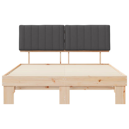 Bettgestell mit gepolstertem Kopfteil Dunkelgrau 160 x 200 cm