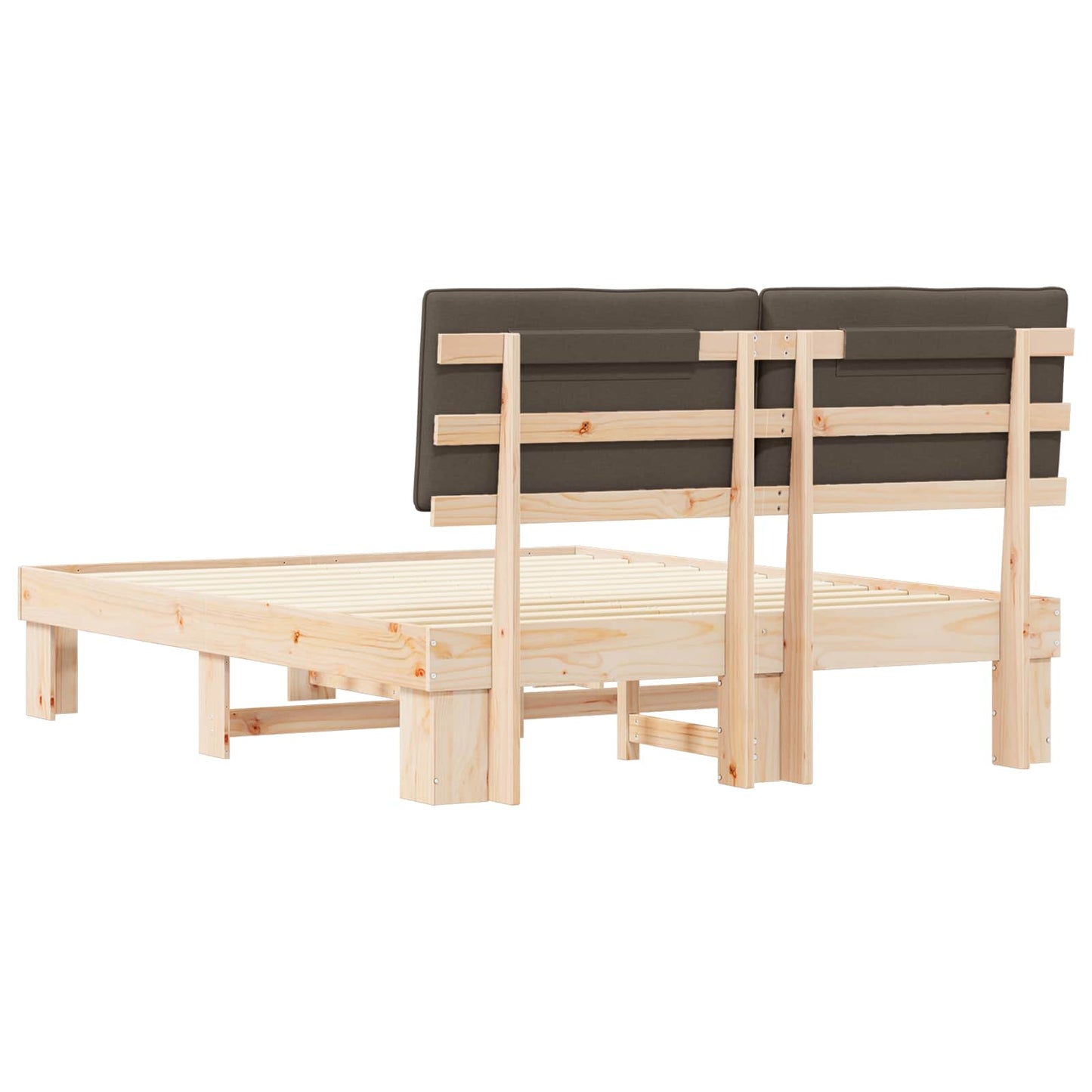 Bettgestell mit gepolstertem Kopfteil Taupe 160 x 200 cm