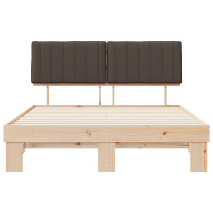 Bettgestell mit gepolstertem Kopfteil Taupe 160 x 200 cm